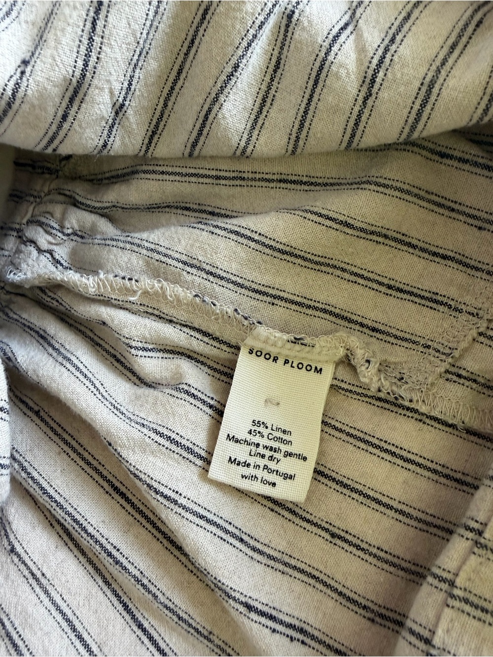 SOOR PLOOM Eloise Linen and Cotton Striped Suspender Dress | Ecru - Picture 11 of 13